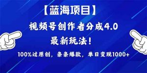 （9777期）2024蓝海项目视频号，最新方法， 100%过原创，条条爆款，单日变现1K+，…-资源宝库