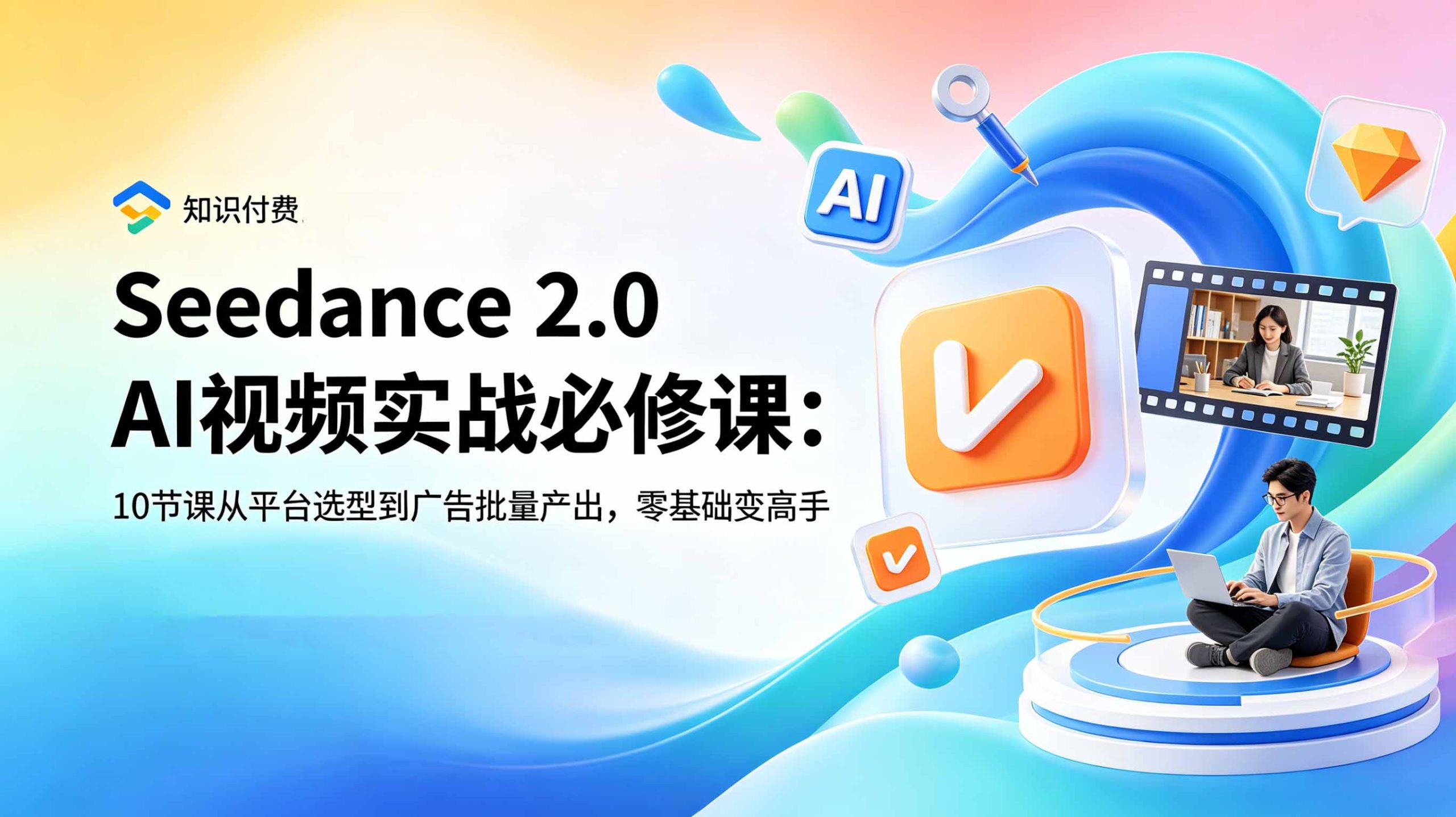 Seedance 2.0 AI视频实战必修课:10节课从平台选型到广告批量产出,零基础变高手-资源宝库