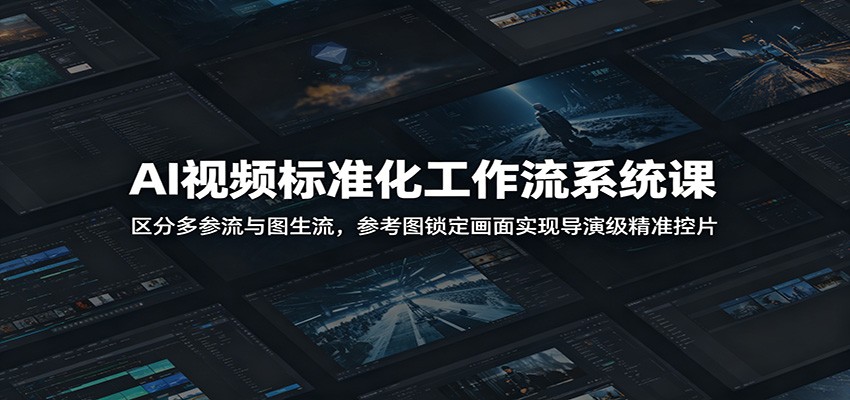 AI视频标准化工作流系统课：区分多参流与图生流，参考图锁定画面实现导演级精准控片-资源宝库