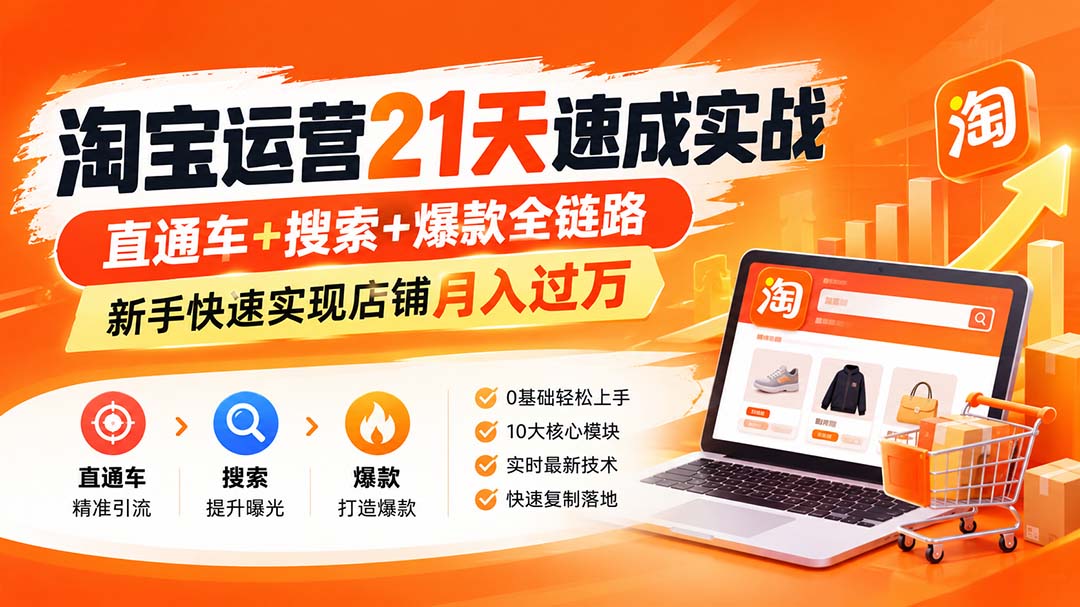 【无水印】淘宝运营 21天 速成实战(更新9月-资源宝库