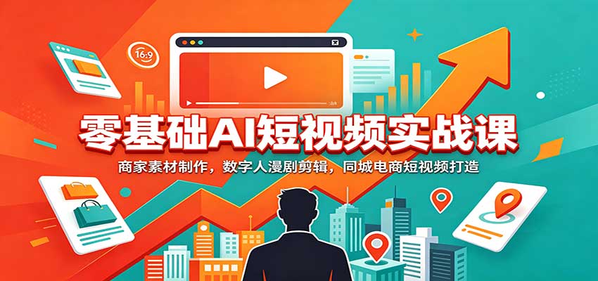 零基础AI短视频实战课：商家素材制作，数字人漫剧剪辑，同城电商短视频打造-资源宝库