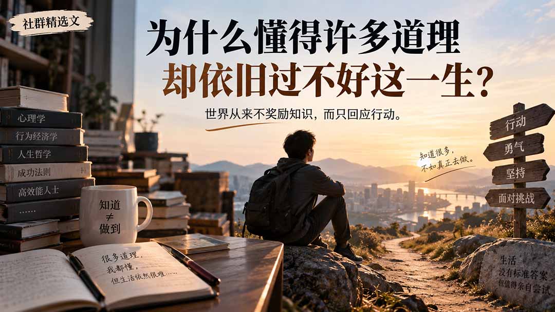 社群精选文:为什么懂得许多道理却依旧过不好这一生?-资源宝库