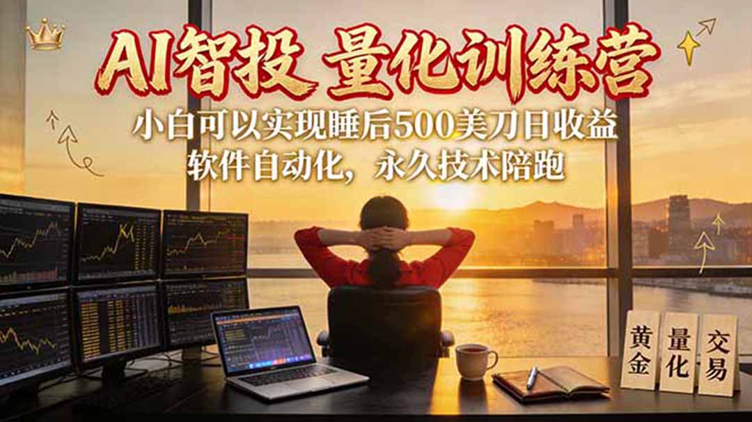 AI智投EA量化训练营【第三期】，多策略智投+防爆技术+趋势分析 ，轻松上手，矩阵放大，长期稳定。-资源宝库