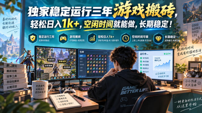 三款AI自动化游戏副业,日入千元,可批量矩阵操作适合新手小白!-资源宝库