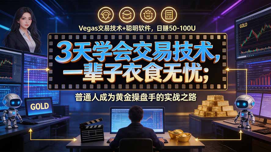 3天学会做交易，普通人快速成为操盘手” Vegas交易系统+聪明软件 ， 日赚50-1000U， 长期稳定，小白轻松上手-资源宝库