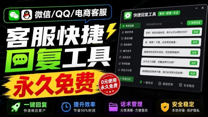 微信/QQ/电商客服快捷回复工具,支持多平台话术库与一键发送,永久免费,使用简单!易歪歪-资源宝库