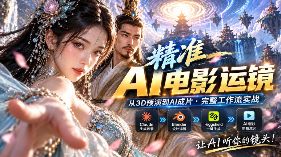 AI视频终于能精准运镜了！Claude+Blender+Higgsfield免费插件实测-资源宝库