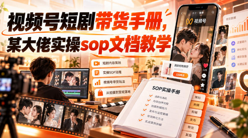 视频号短剧带货手册，某大佬实操sop文档教学-资源宝库