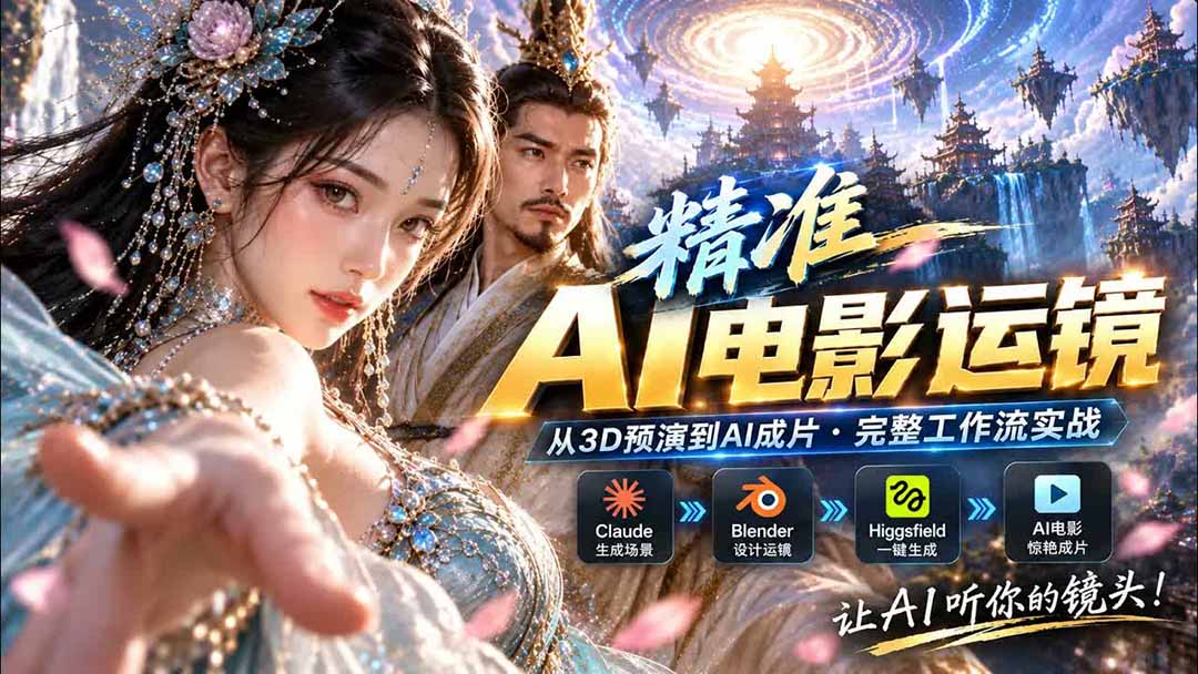 AI视频终于能精准运镜了！Claude + Blender + Higgsfield 免费插件实测-资源宝库