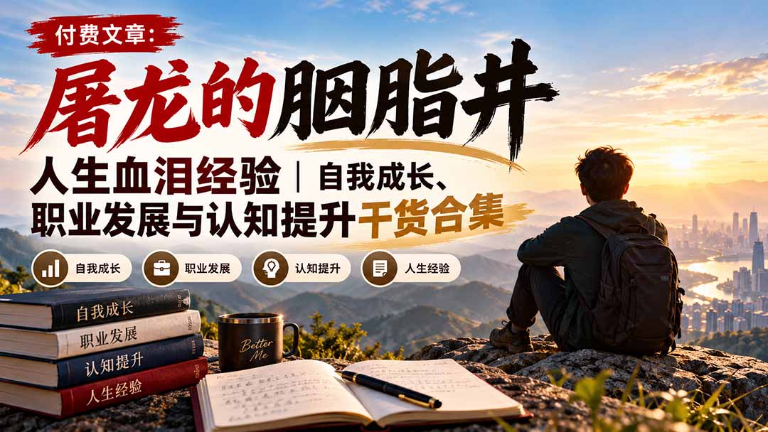 付费文章:屠龙的胭脂井人生血泪经验|自我成长、职业发展与认知提升干货合集-资源宝库