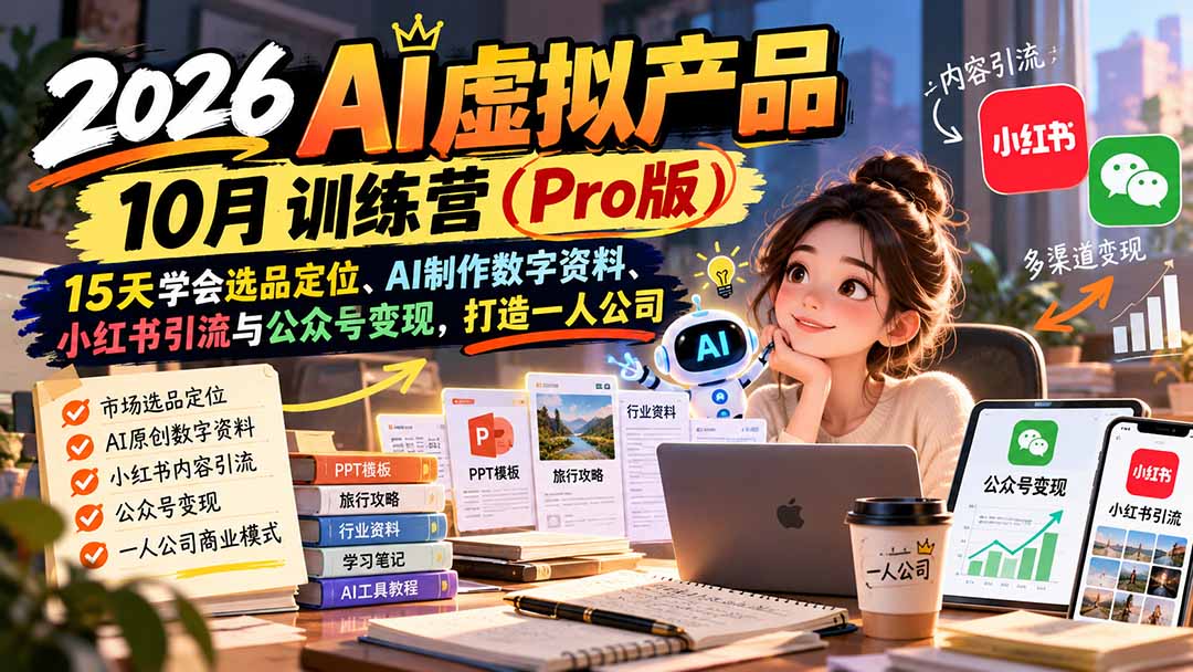 AI虚拟产品10月训练营(Pro版-资源宝库