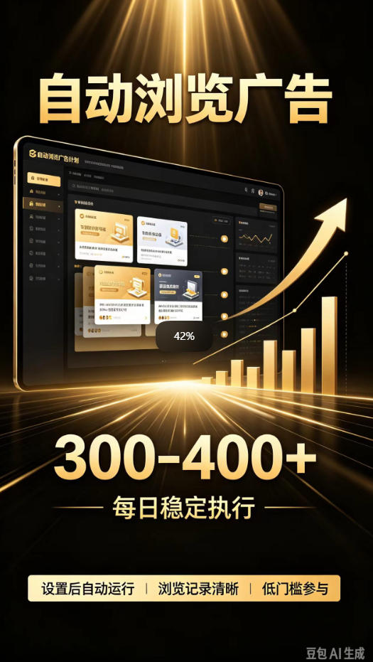 自动浏览广告计划,0门槛副业,日入300-400,躺賺稳定风口项目,无需人工操作,解放双手【揭秘】-资源宝库