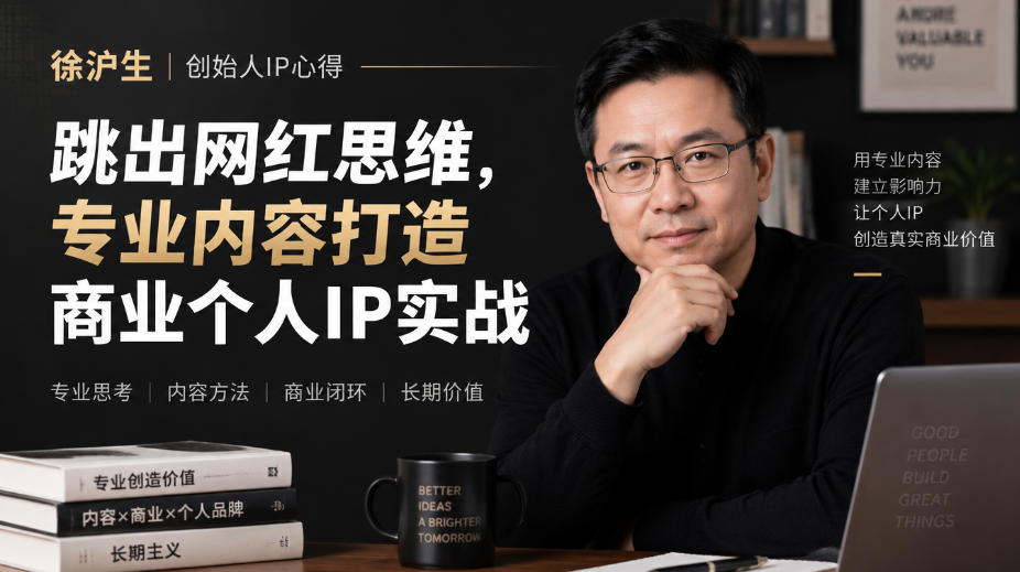 徐沪生创始人IP心得|跳出网红思维,专业内容打造商业个人IP实战【文档】-资源宝库