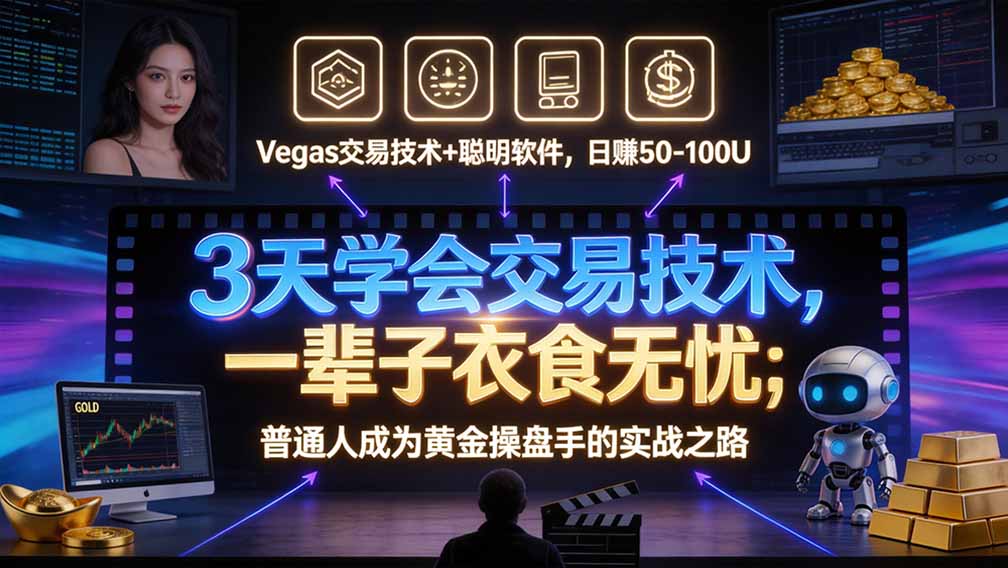 “顺势而为交易系统”3天学会交易技术,聪明软件辅助,小白也能看懂趋势交易,日入30-100U,长期稳定-资源宝库