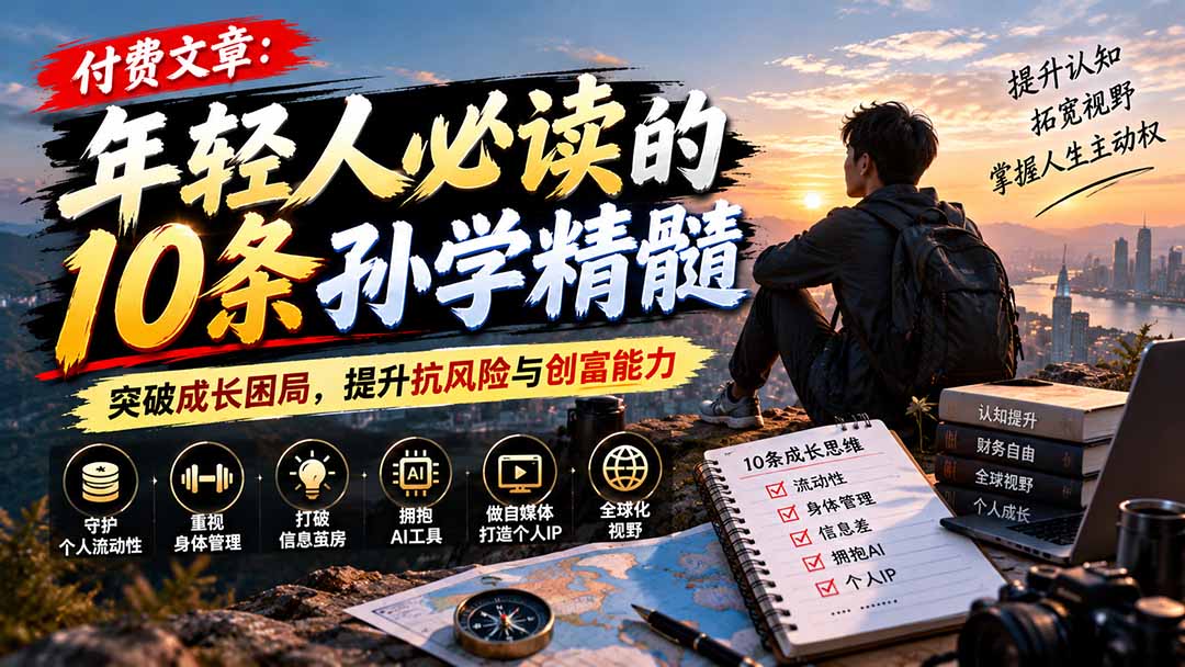 付费文章：年轻人必读的10条孙学精髓，突破成长困局，提升抗风险与创富能力-资源宝库