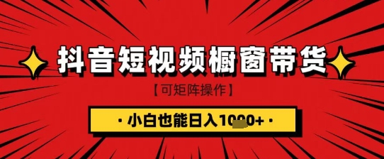 抖音短视频食品橱窗带货，小白轻松上手日入1k+【揭秘】-资源宝库