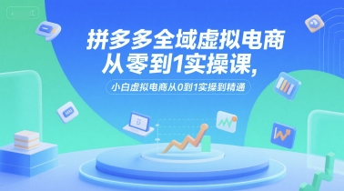 拼多多全域虚拟电商从零到1实操课,小白虚拟电商从0到1实操到精通-资源宝库