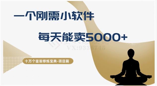 十万个富翁修炼宝典之17.一个刚需小软件，每天能卖5000+-资源宝库