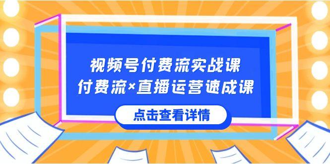 视频号付费流实战课，付费流×直播运营速成课，让你快速掌握视频号核心运营技能-资源宝库