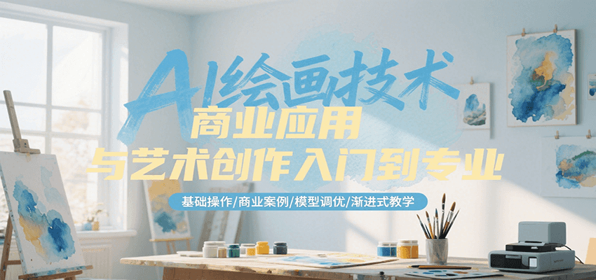 AI绘画技术商业应用与艺术创作入门到专业，基础操作/商业案例/模型调优/渐进式教学-资源宝库