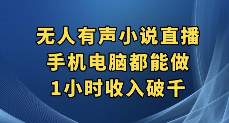 抖音无人有声小说直播，手机电脑都能做，1小时收入破千【揭秘】-资源宝库