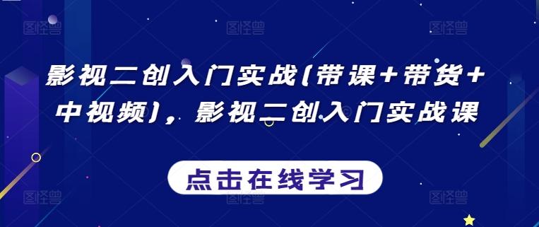 影视二创入门实战(带课+带货+中视频)，影视二创入门实战课-资源宝库