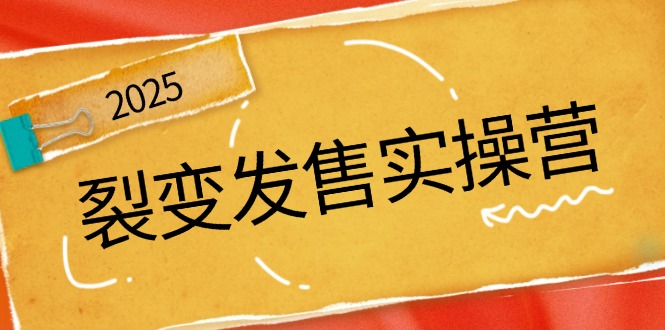 裂变发售实操营，全景解析裂变逻辑，打造动销新玩法，助力私域流量引爆-资源宝库