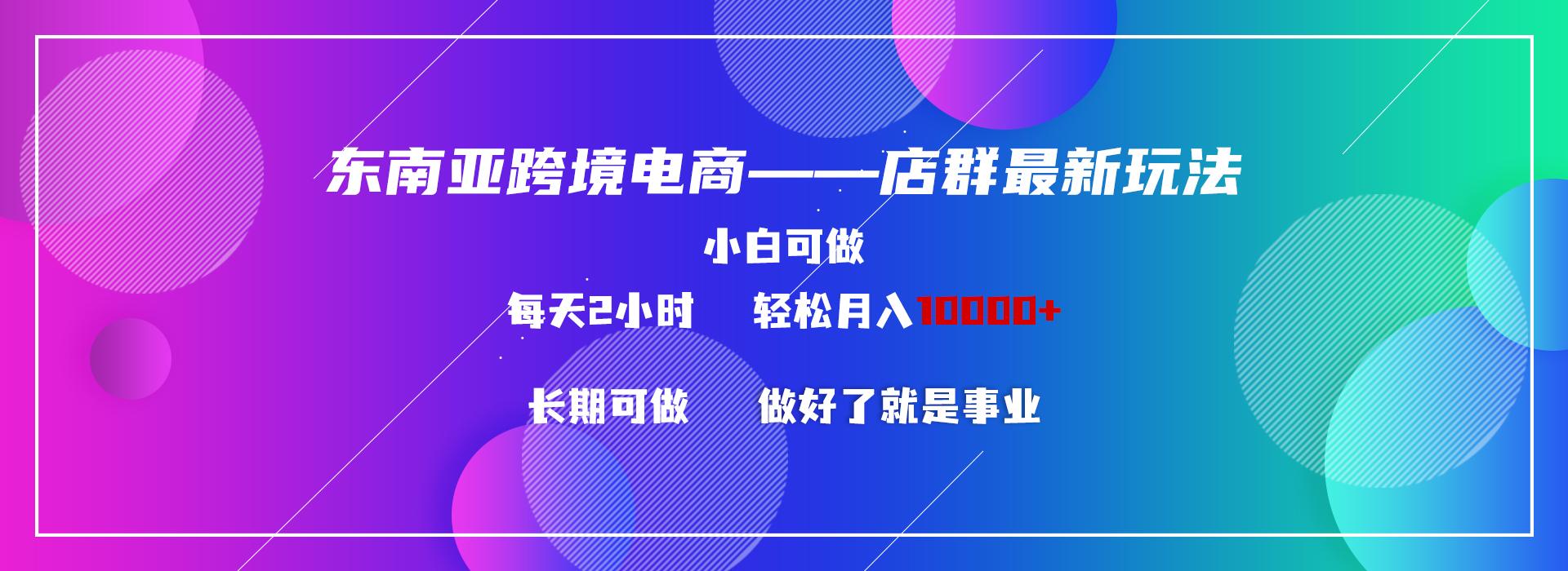 东南亚跨境电商店群新玩法2---小白每天两小时 轻松10000+-资源宝库