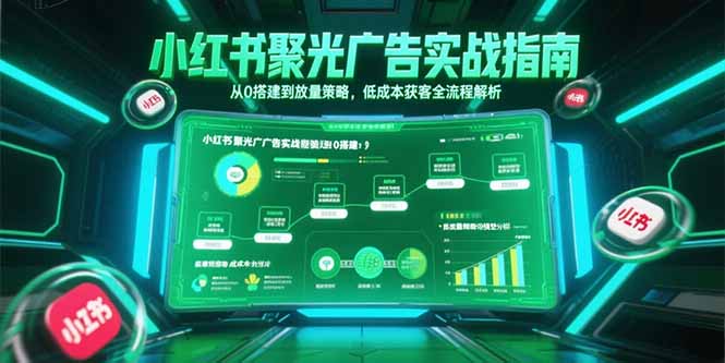 小红书聚光广告实战指南,从0搭建到放量策略,低成本获客全流程解析-资源宝库