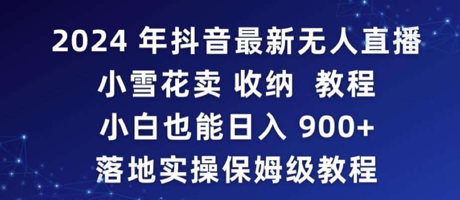 2024年抖音最新无人直播小雪花卖收纳教程，小白也能日入900+落地实操保姆级教程【揭秘】-资源宝库