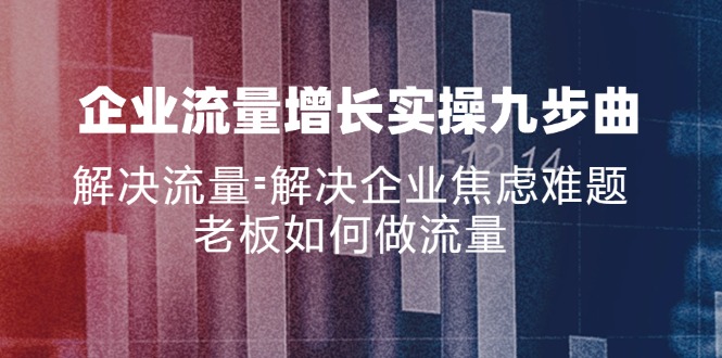 企业流量增长实战九步曲，解决流量=解决企业焦虑难题，老板如何做流量-资源宝库