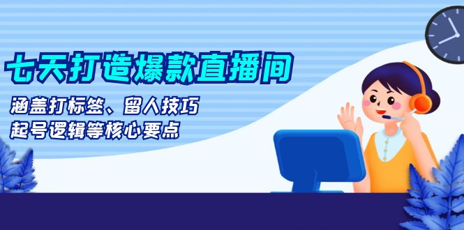 七天打造爆款直播间：涵盖打标签、留人技巧、起号逻辑等核心要点-资源宝库