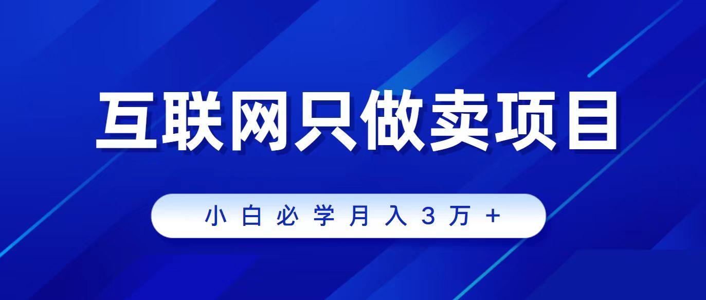 (9623期)互联网的尽头就是卖项目，被割过韭菜的兄弟们必看！轻松月入三万以上！-资源宝库