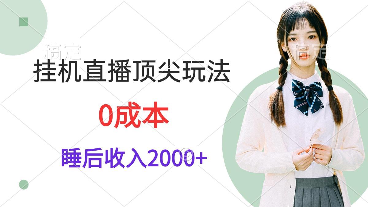 (9715期)挂机直播顶尖玩法，睡后日收入2000+、0成本，视频教学-资源宝库