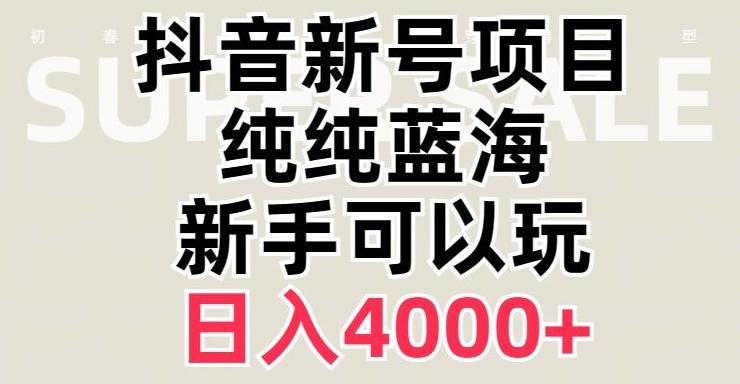 抖音蓝海赛道，必须是新账号，日入4000+【揭秘】-资源宝库