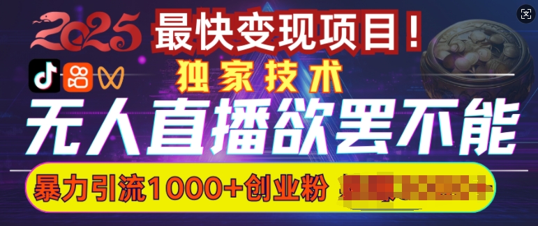 欲罢不能的无人直播引流，超暴力日引流1000+高质量精准创业粉-资源宝库