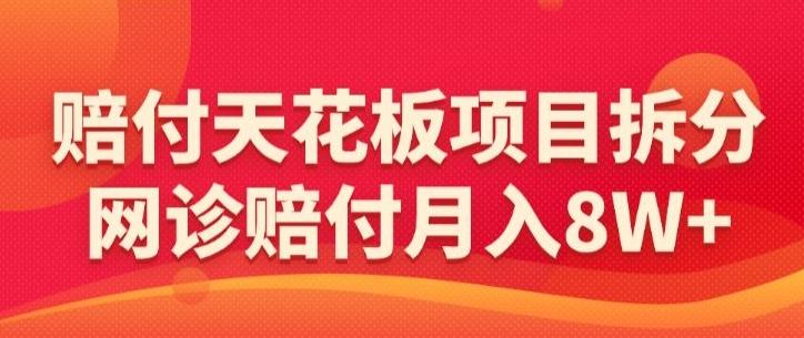 赔付天花板项目拆分，网诊赔付月入8W+-【仅揭秘】-资源宝库