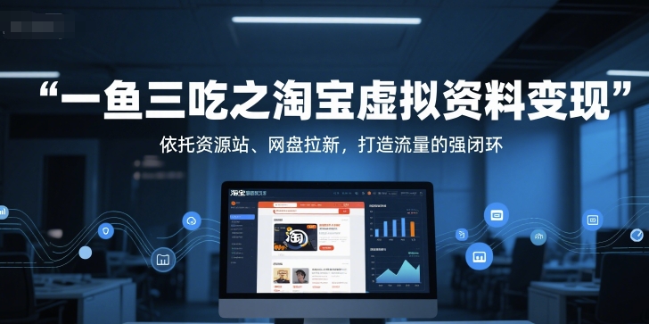 一鱼三吃之淘宝虚拟资料变现，依托资源站、网盘拉新，打造流量的强闭环-资源宝库
