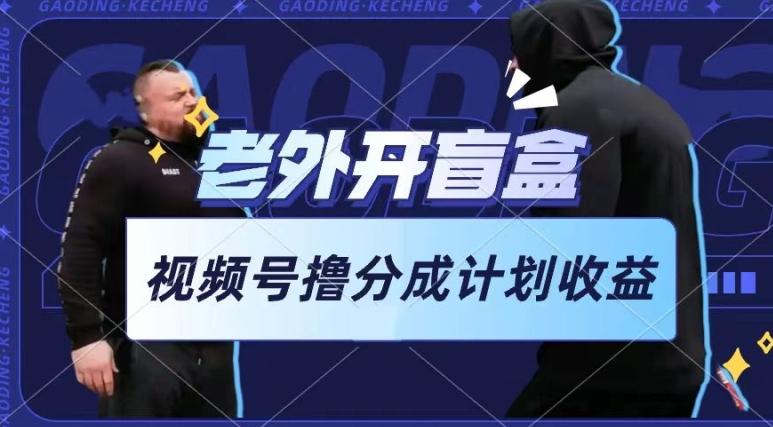 老外开盲盒视频，撸视频号分成计划收益，每天只需一小时，新手小白轻松上手【揭秘】-资源宝库