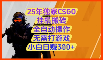 25年独家CSGO挂G搬砖,全自动操作,无需打游戏,小白日入3张+【揭秘】-资源宝库