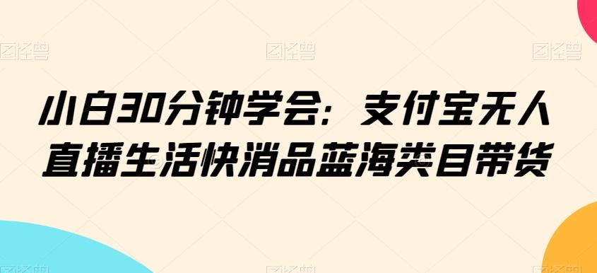 小白30分钟学会：支付宝无人直播生活快消品蓝海类目带货【揭秘】-资源宝库
