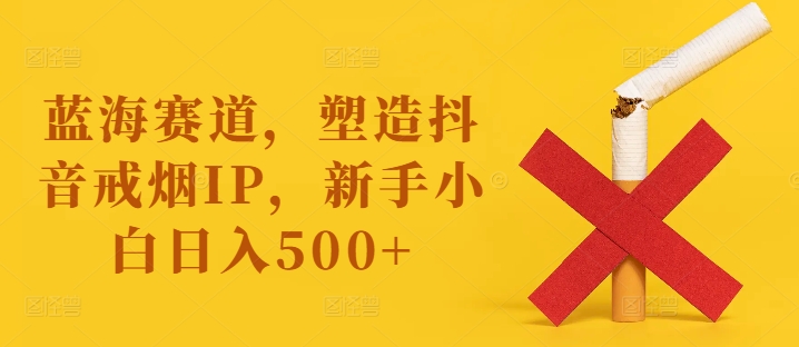 蓝海赛道，塑造抖音戒烟IP，新手小白日入500+【揭秘】-资源宝库