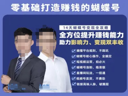 蝴蝶号专栏-视频号运营教程,零基础打造挣钱的蝴蝶号,14天蝴蝶号变现全攻略-资源宝库