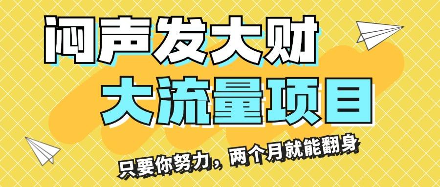 闷声发大财，大流量项目，月收益过3万，只要你努力，两个月就能翻身-资源宝库