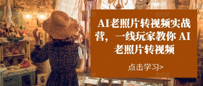 AI老照片转视频实战营，一线玩家教你AI老照片转视频-资源宝库