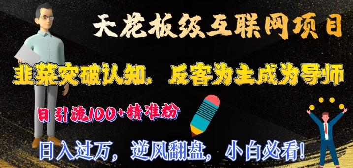 天花板级互联网项目，韭菜突破认知，反客为主成为导师，日引流100+精准粉-资源宝库