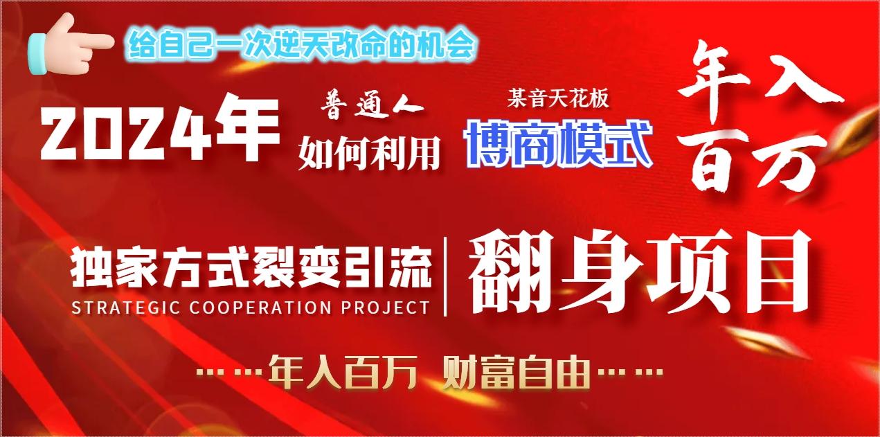 2024年普通人如何利用博商模式做翻身项目年入百万，财富自由-资源宝库