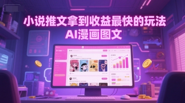 小说推文拿到收益最快的玩法，AI漫画图文-资源宝库