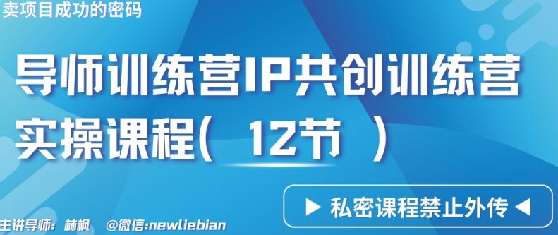 导师训练营3.0IP共创训练营私密实操课程(12节)-卖项目的密码成功秘诀【揭秘】-资源宝库