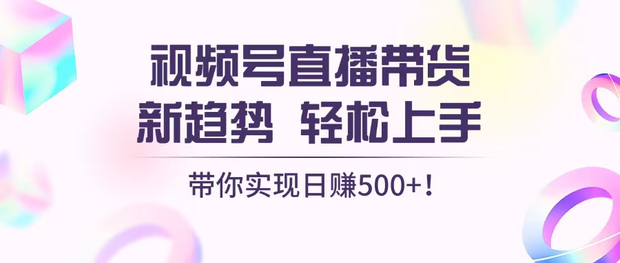 视频号直播带货新趋势，轻松上手，带你实现日赚500+-资源宝库